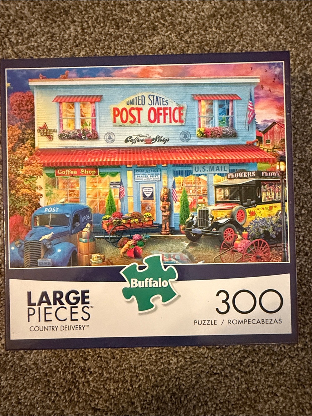Buffalo David Bitton Blue & Red Country Post Office Puzzle - 300 Pieces